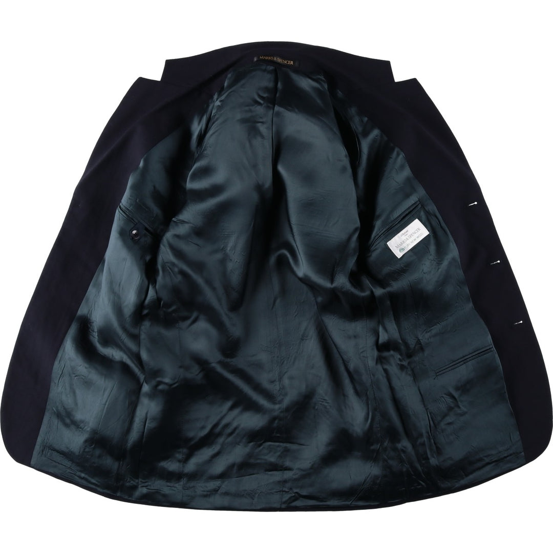 Marks & Spencer wool tailored jacket, made in England, men's size M equivalent. wool navy blue type Vintage Second Hand