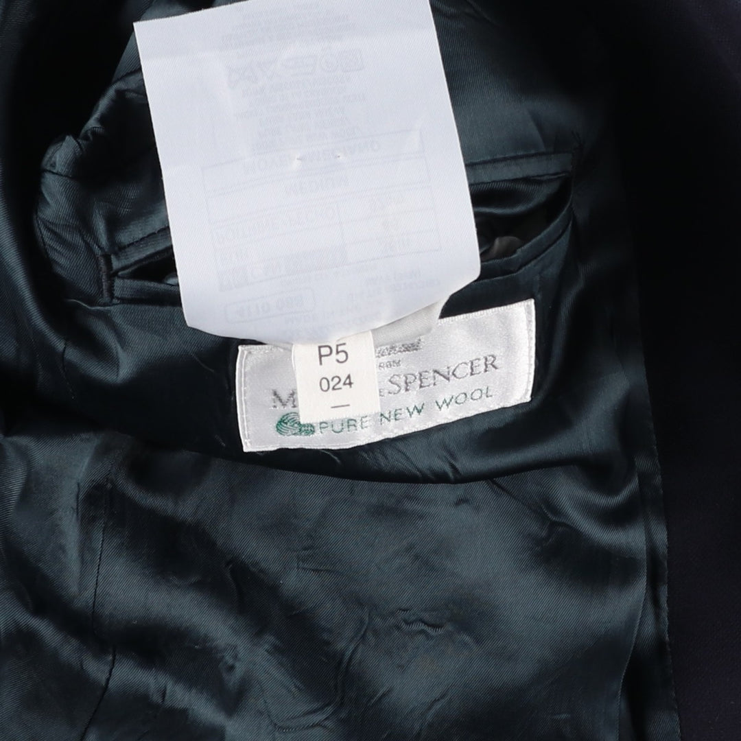 Marks & Spencer wool tailored jacket, made in England, men's size M equivalent. wool navy blue type Vintage Second Hand