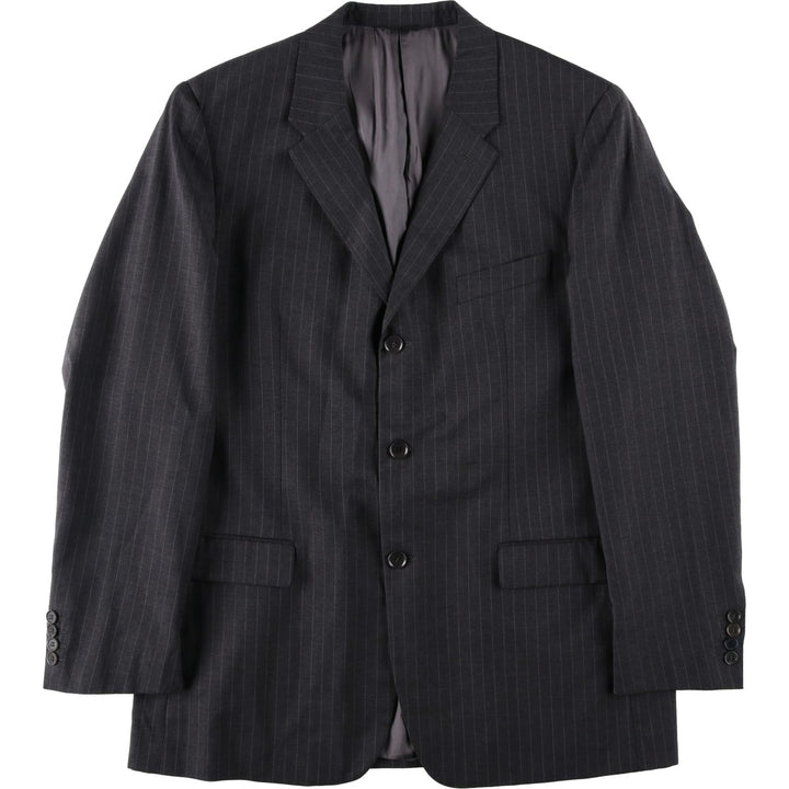 Calvin Klein Collection Stripe Pattern Wool Tailored Jacket, Men's Size M (approx.) wool gray type Vintage Second Hand
