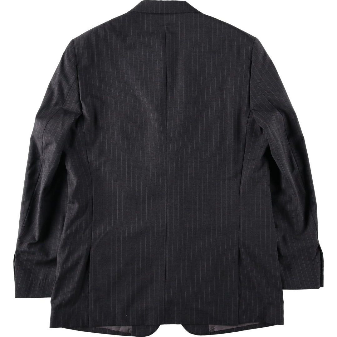 Calvin Klein Collection Stripe Pattern Wool Tailored Jacket, Men's Size M (approx.) wool gray type Vintage Second Hand