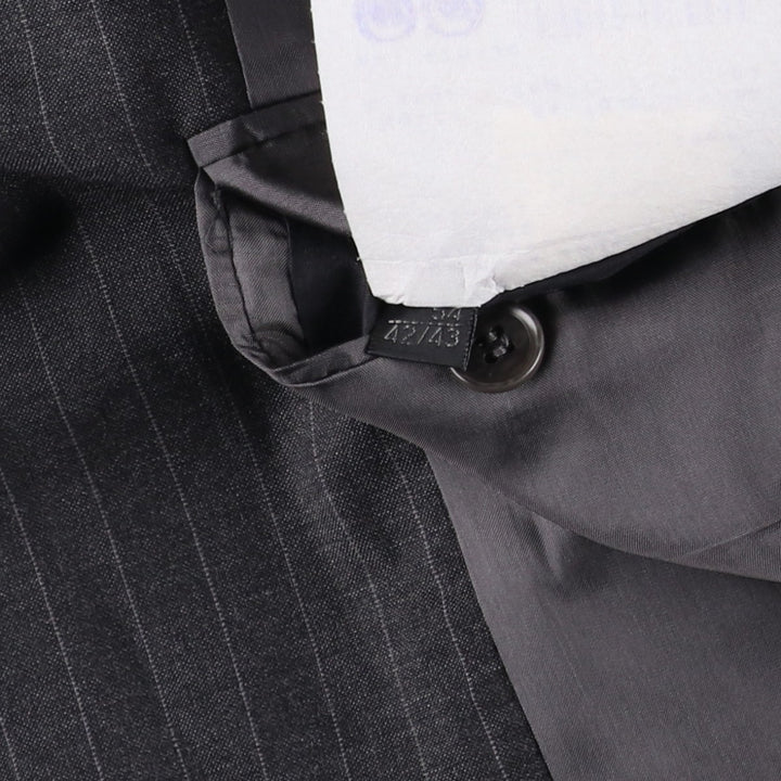 Calvin Klein Collection Stripe Pattern Wool Tailored Jacket, Men's Size M (approx.) wool gray type Vintage Second Hand