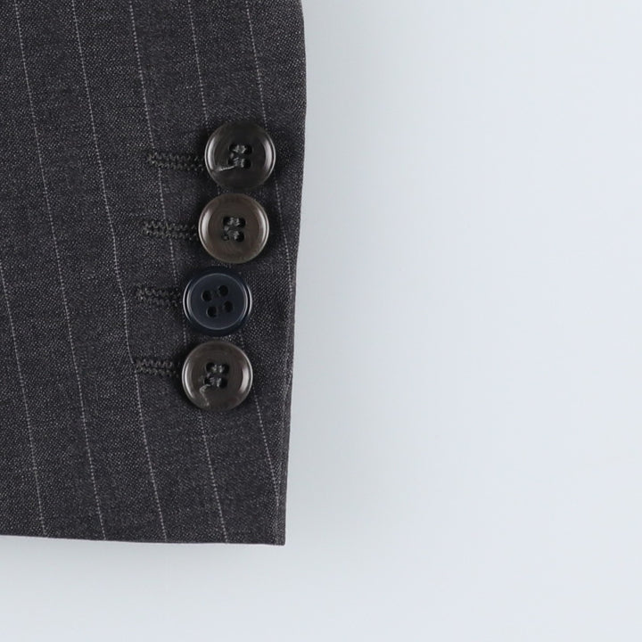 Calvin Klein Collection Stripe Pattern Wool Tailored Jacket, Men's Size M (approx.) wool gray type Vintage Second Hand
