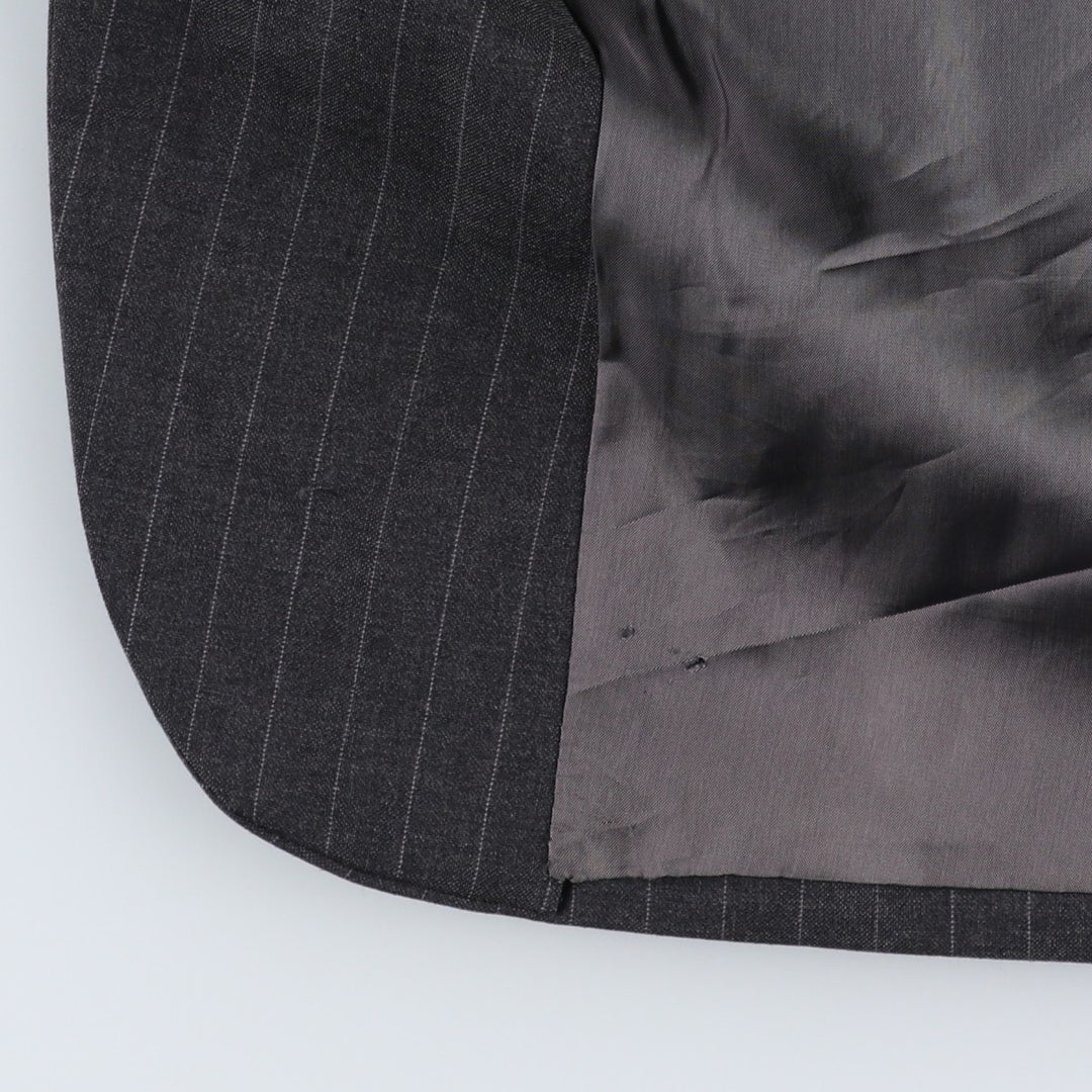 Calvin Klein Collection Stripe Pattern Wool Tailored Jacket, Men's Size M (approx.) wool gray type Vintage Second Hand
