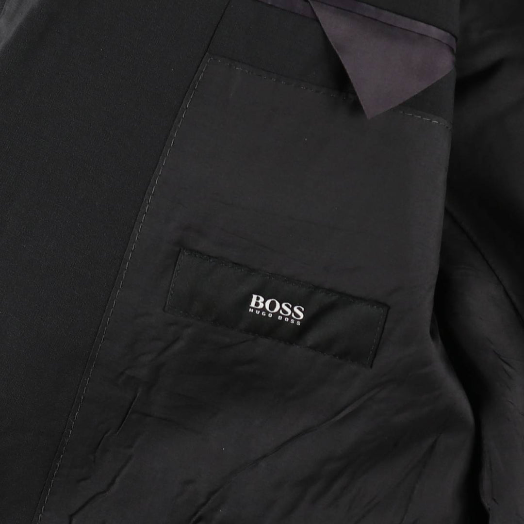 Hugo Boss Stretch Wool Tailored Jacket, Men's Size M (approx.) wool black type Vintage Second Hand