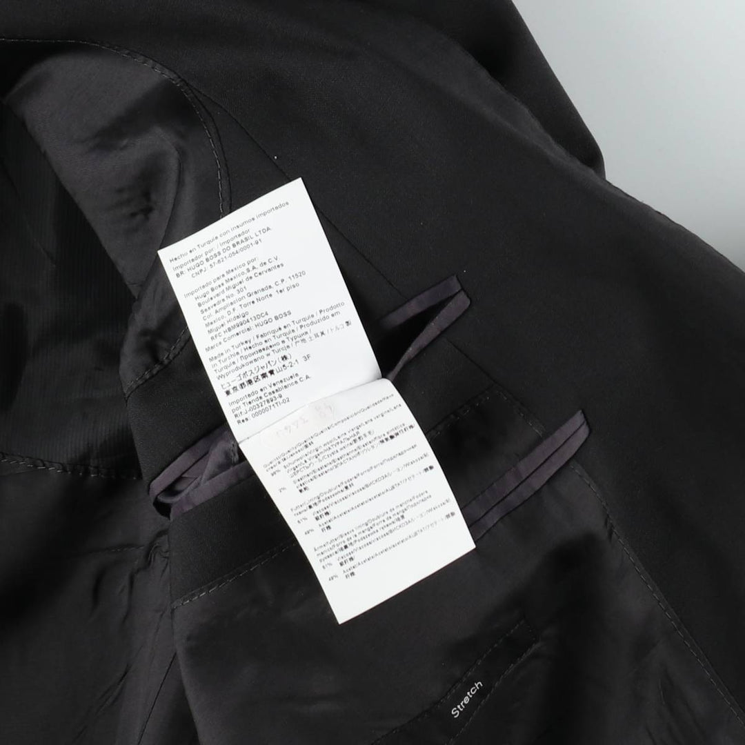 Hugo Boss Stretch Wool Tailored Jacket, Men's Size M (approx.) wool black type Vintage Second Hand