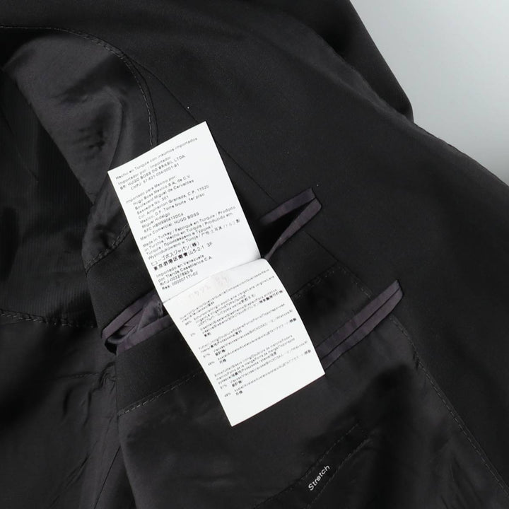 Hugo Boss Stretch Wool Tailored Jacket, Men's Size M (approx.) wool black type Vintage Second Hand