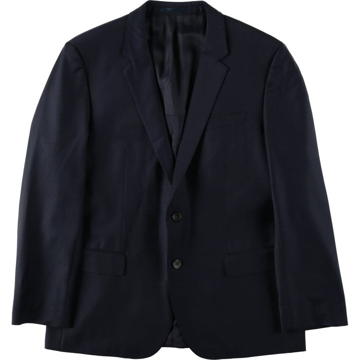 Hugo Boss Stretch Wool Tailored Jacket, Men's Size L (approx.) wool navy blue type Vintage Second Hand