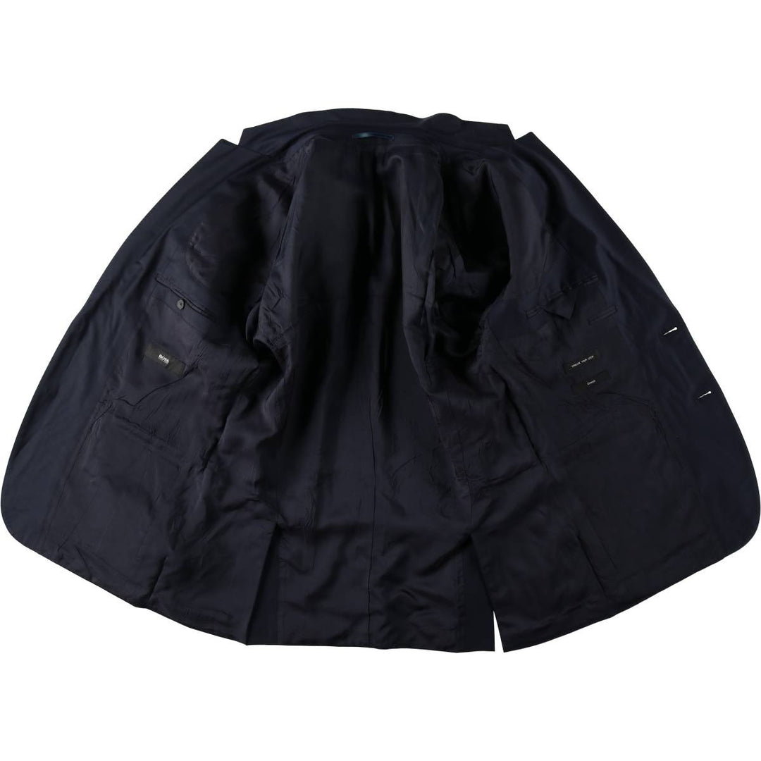 Hugo Boss Stretch Wool Tailored Jacket, Men's Size L (approx.) wool navy blue type Vintage Second Hand