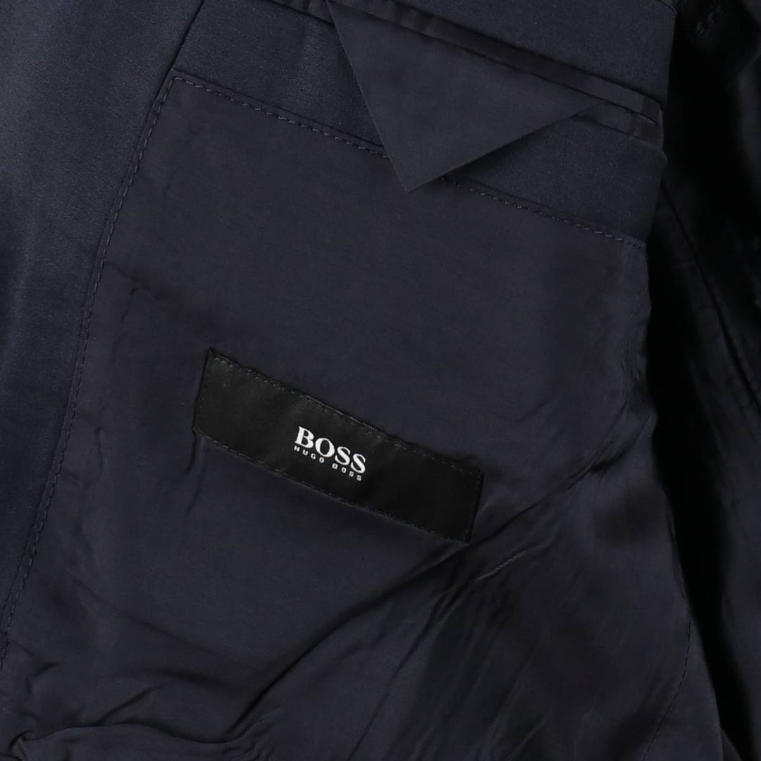 Hugo Boss Stretch Wool Tailored Jacket, Men's Size L (approx.) wool navy blue type Vintage Second Hand