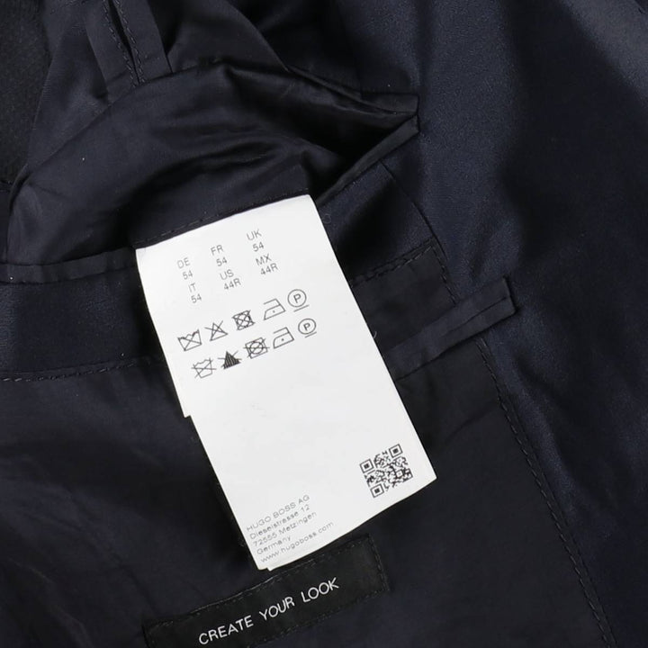 Hugo Boss Stretch Wool Tailored Jacket, Men's Size L (approx.) wool navy blue type Vintage Second Hand