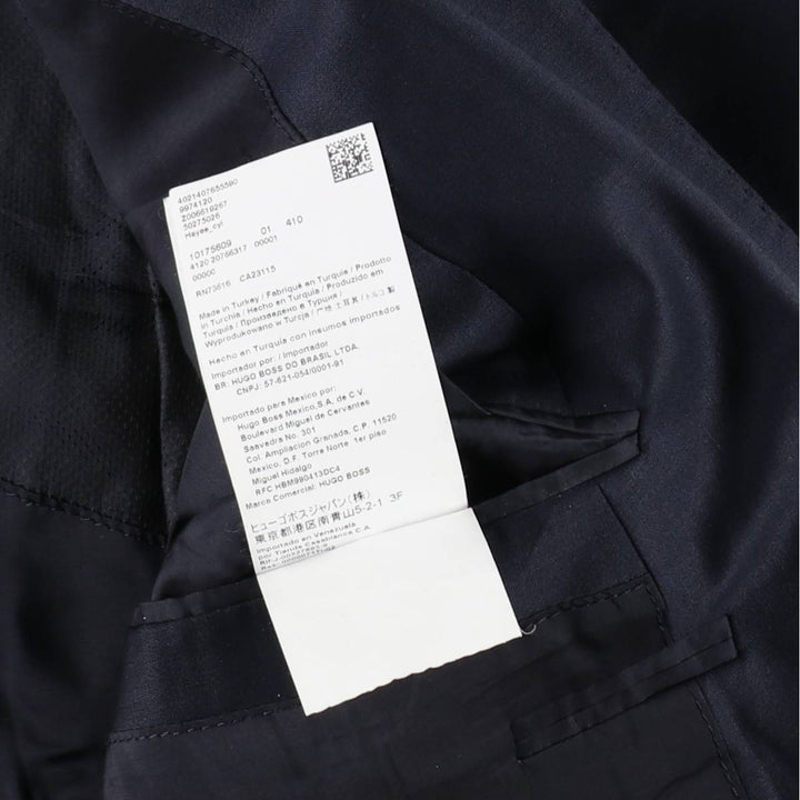 Hugo Boss Stretch Wool Tailored Jacket, Men's Size L (approx.) wool navy blue type Vintage Second Hand