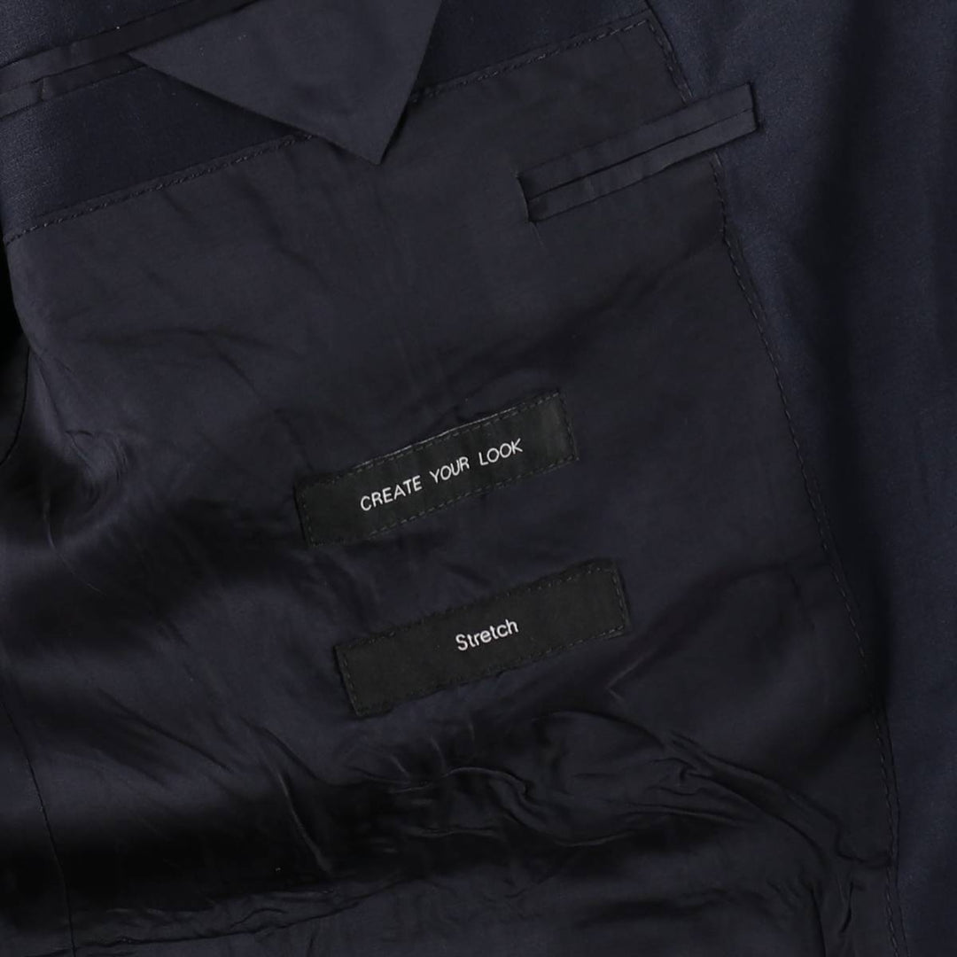 Hugo Boss Stretch Wool Tailored Jacket, Men's Size L (approx.) wool navy blue type Vintage Second Hand