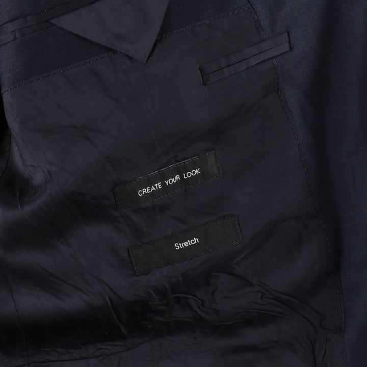 Hugo Boss Stretch Wool Tailored Jacket, Men's Size L (approx.) wool navy blue type Vintage Second Hand