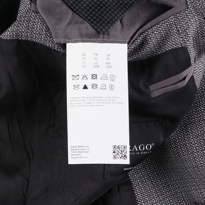 Hugo Boss wool tailored jacket, men's size L wool gray type Vintage Second Hand