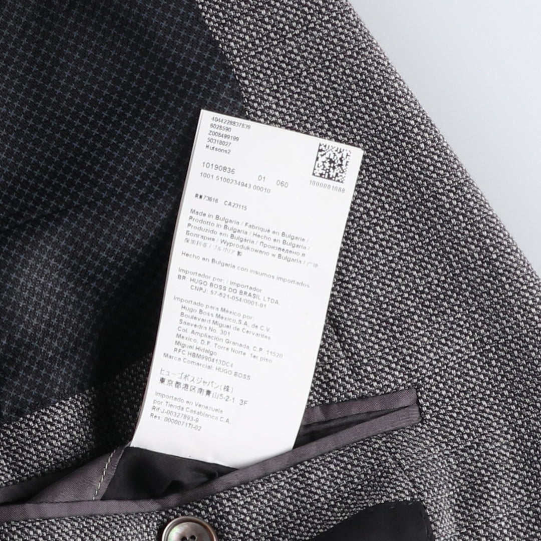 Hugo Boss wool tailored jacket, men's size L wool gray type Vintage Second Hand