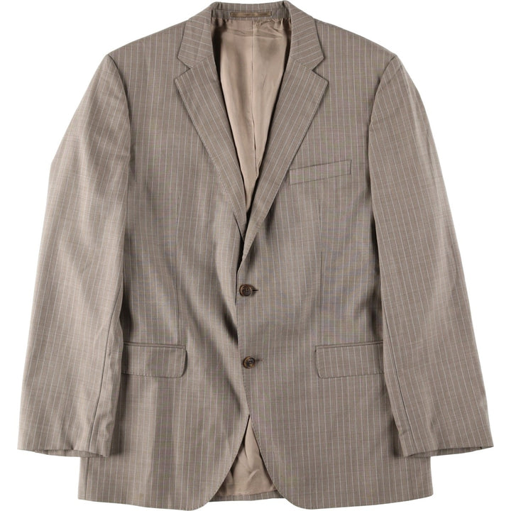 Hugo Boss Stripe Pattern Wool Tailored Jacket, Men's Size XL (approx.) wool Beige type Vintage Second Hand