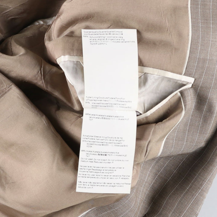 Hugo Boss Stripe Pattern Wool Tailored Jacket, Men's Size XL (approx.) wool Beige type Vintage Second Hand