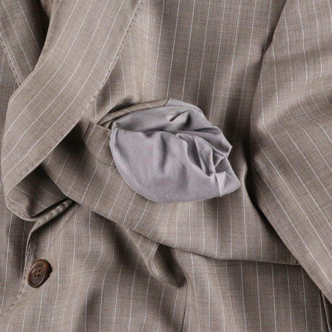 Hugo Boss Stripe Pattern Wool Tailored Jacket, Men's Size XL (approx.) wool Beige type Vintage Second Hand