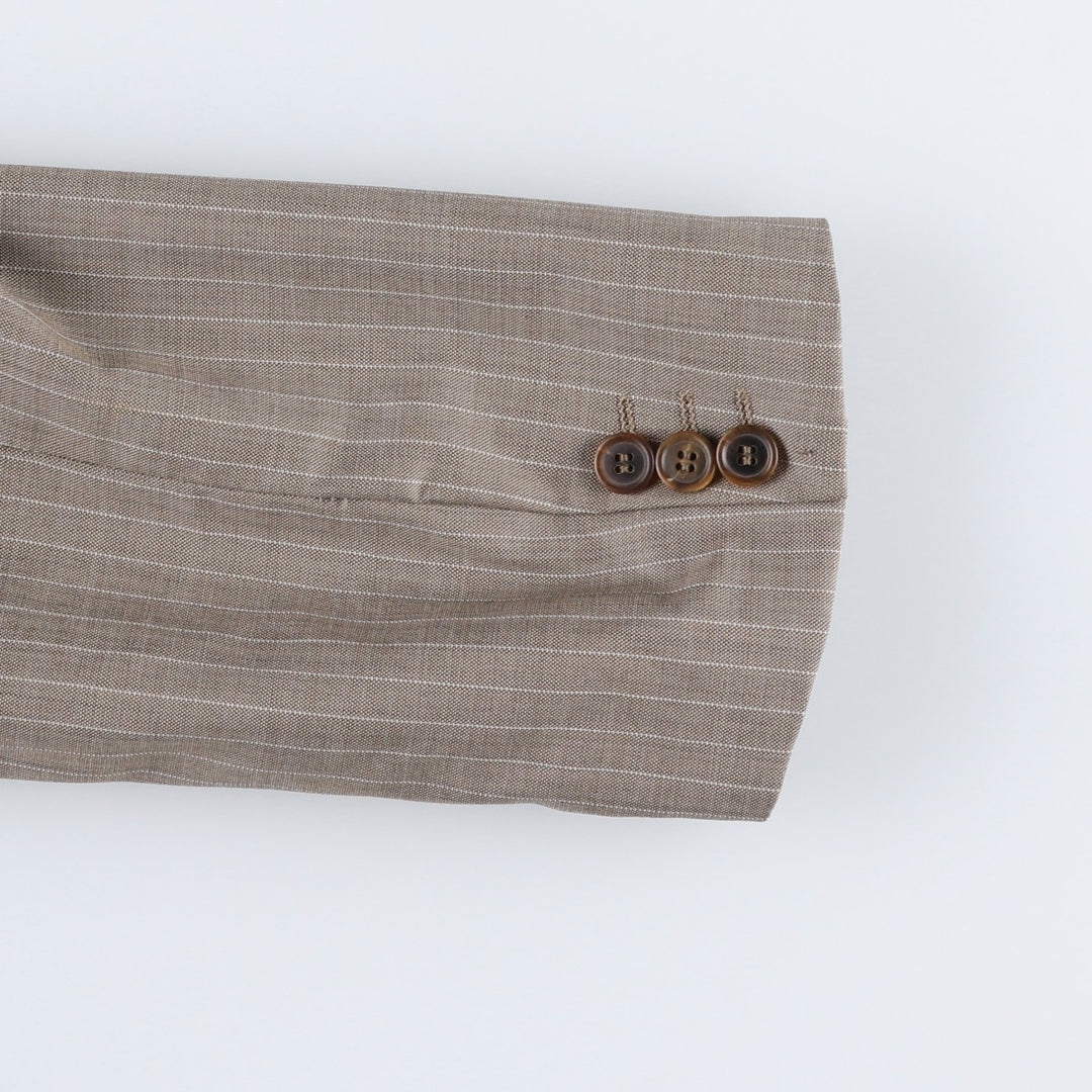 Hugo Boss Stripe Pattern Wool Tailored Jacket, Men's Size XL (approx.) wool Beige type Vintage Second Hand