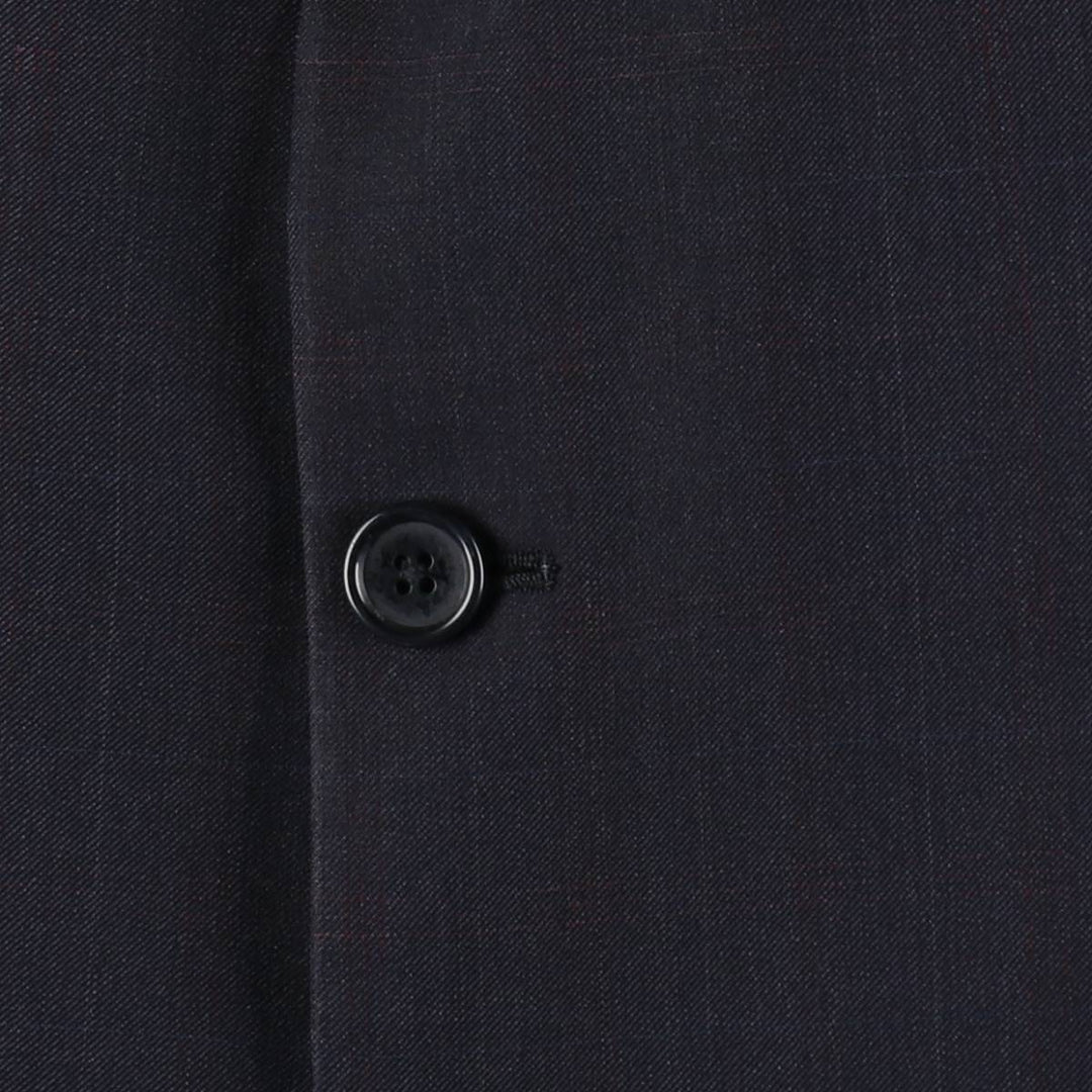 Sartoria MASSACRI Check Pattern Wool Tailored Jacket, Made in Italy, Men's Size M (approx.) wool navy blue type Vintage Second Hand