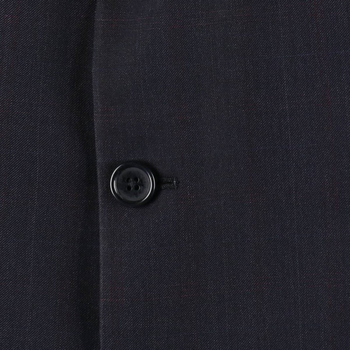 Sartoria MASSACRI Check Pattern Wool Tailored Jacket, Made in Italy, Men's Size M (approx.) wool navy blue type Vintage Second Hand