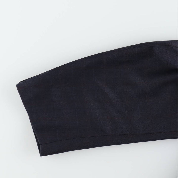 Sartoria MASSACRI Check Pattern Wool Tailored Jacket, Made in Italy, Men's Size M (approx.) wool navy blue type Vintage Second Hand