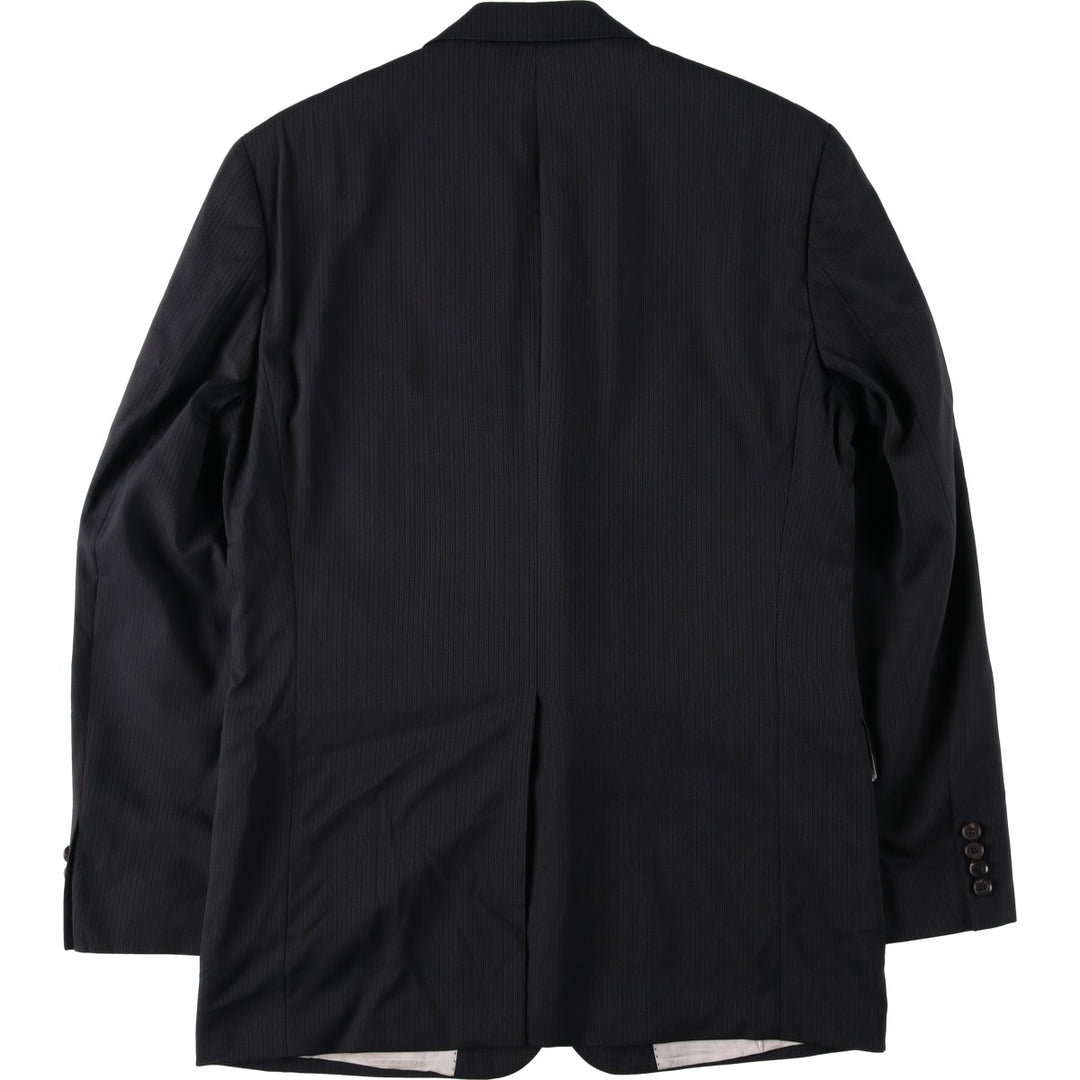 Hugo Boss Stripe Pattern Wool Tailored Jacket, Men's Size XL (approx.) wool navy blue type Vintage Second Hand