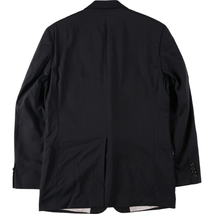 Hugo Boss Stripe Pattern Wool Tailored Jacket, Men's Size XL (approx.) wool navy blue type Vintage Second Hand