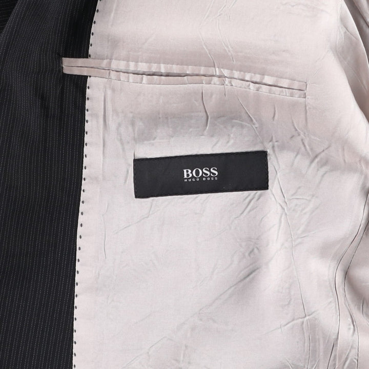 Hugo Boss Stripe Pattern Wool Tailored Jacket, Men's Size XL (approx.) wool navy blue type Vintage Second Hand