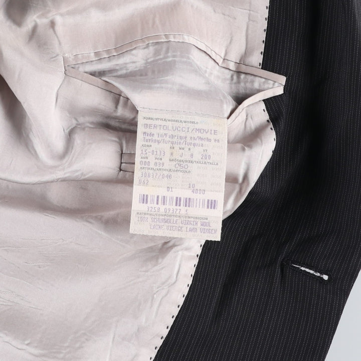 Hugo Boss Stripe Pattern Wool Tailored Jacket, Men's Size XL (approx.) wool navy blue type Vintage Second Hand