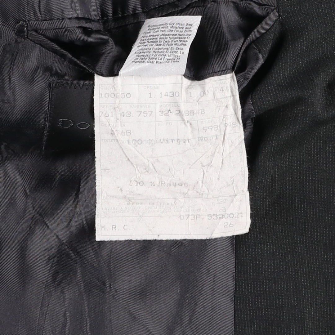 Donna Karan wool tailored jacket, made in Italy, men's size XL. wool gray type Vintage Second Hand