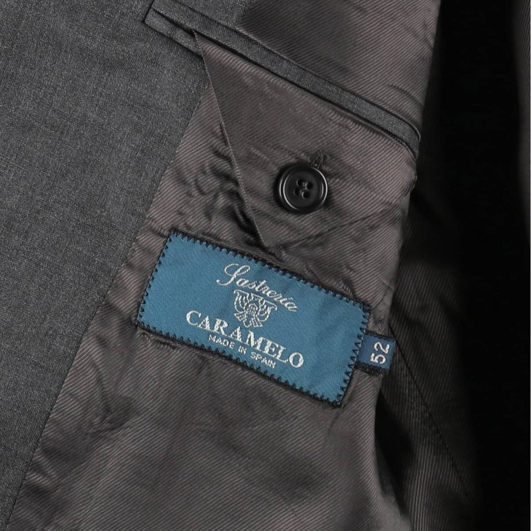 CARAMELO Wool Tailored Jacket, Men's Size M (approx.) Merino wool gray type Vintage Second Hand