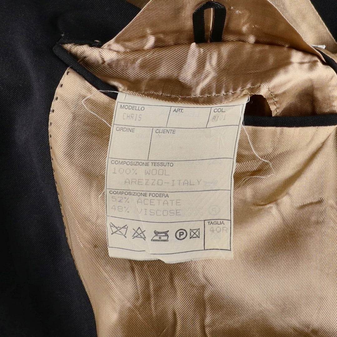 MARLANE Wool Tailored Jacket, Made in Italy, Men's Size M (approx.) wool black type Vintage Second Hand