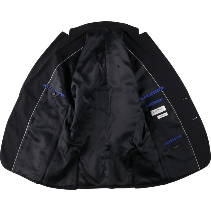 Balmain Slim Fit Wool Tailored Jacket, Men's Size M wool navy blue type Vintage Second Hand