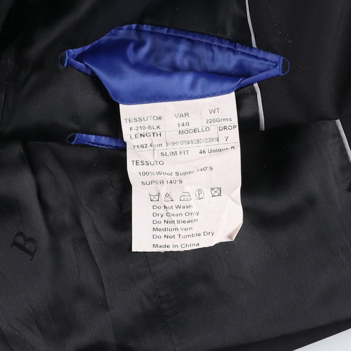 Balmain Slim Fit Wool Tailored Jacket, Men's Size M wool navy blue type Vintage Second Hand