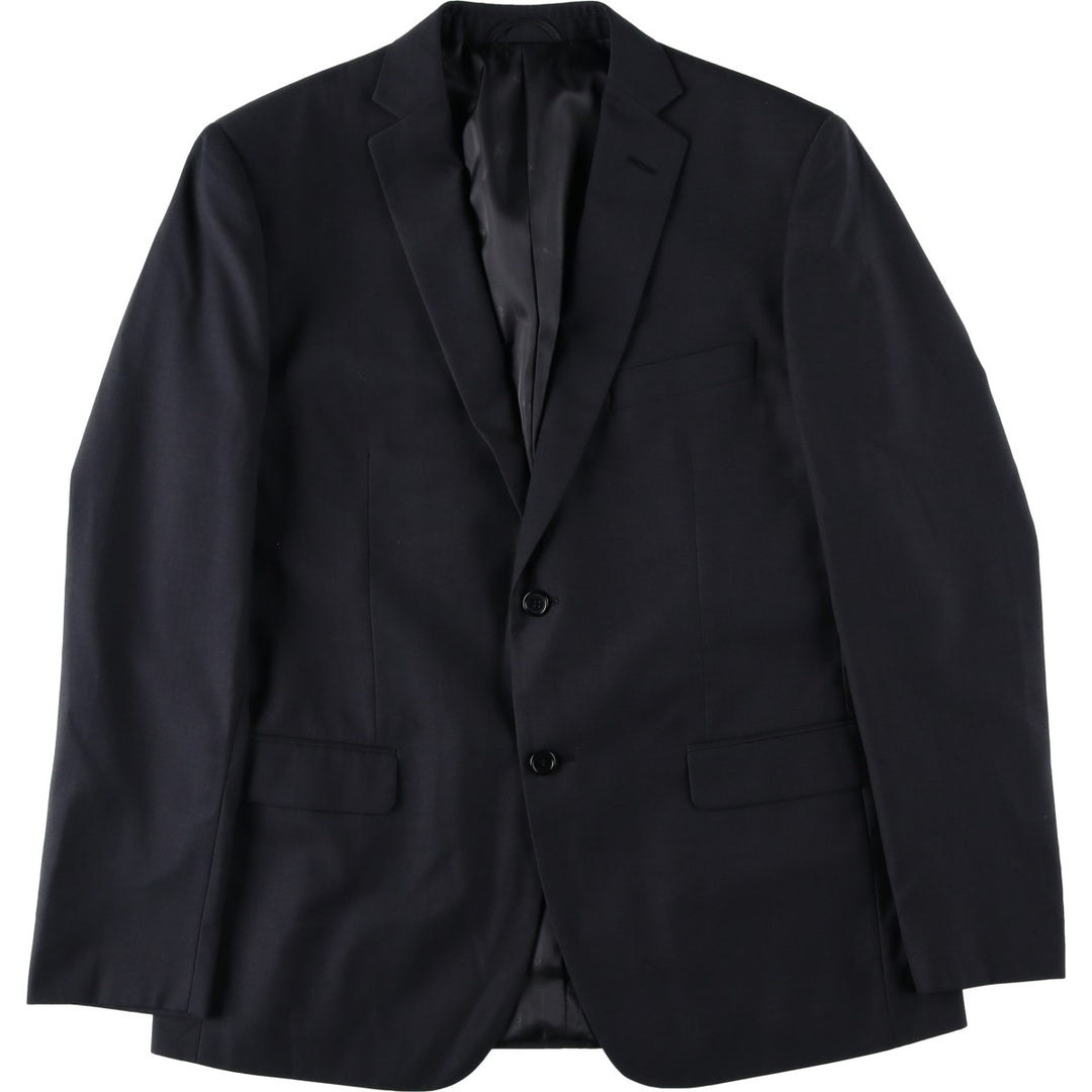 Balmain Slim Fit Wool Tailored Jacket, Men's Size L (approx.) wool navy blue type Vintage Second Hand