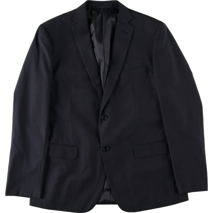 Balmain Slim Fit Wool Tailored Jacket, Men's Size L (approx.) wool navy blue type Vintage Second Hand