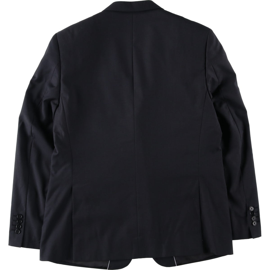 Balmain Slim Fit Wool Tailored Jacket, Men's Size L (approx.) wool navy blue type Vintage Second Hand