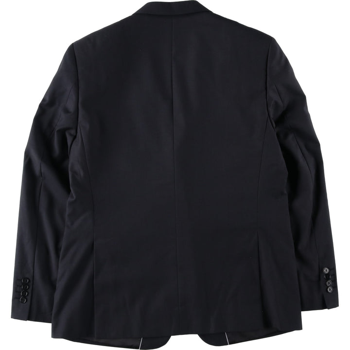 Balmain Slim Fit Wool Tailored Jacket, Men's Size L (approx.) wool navy blue type Vintage Second Hand