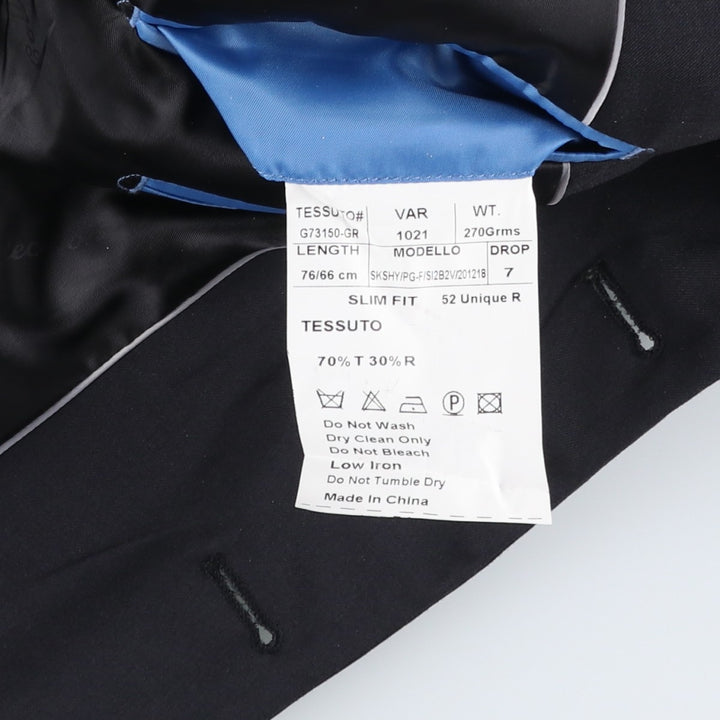 Balmain Slim Fit Wool Tailored Jacket, Men's Size L (approx.) wool navy blue type Vintage Second Hand