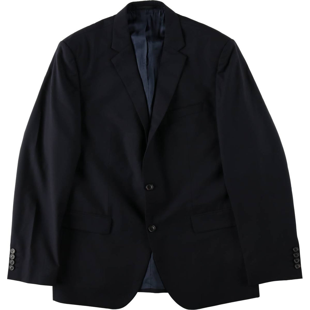 Hugo Boss wool tailored jacket, men's size XL (approx.) wool navy blue type Vintage Second Hand
