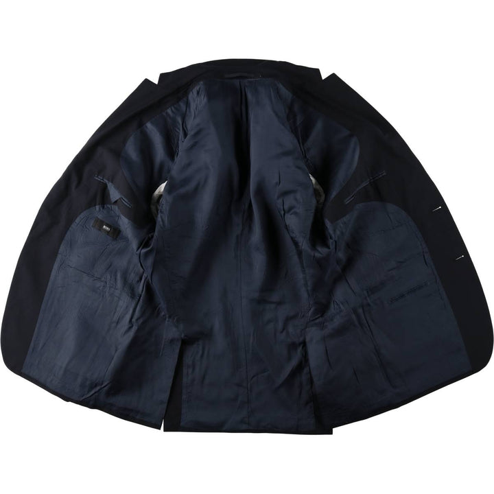 Hugo Boss wool tailored jacket, men's size XL (approx.) wool navy blue type Vintage Second Hand