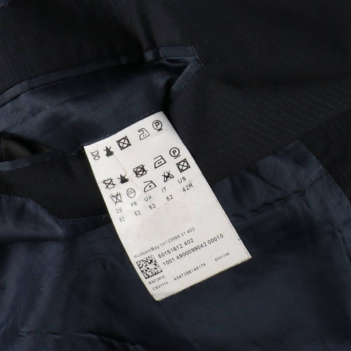Hugo Boss wool tailored jacket, men's size XL (approx.) wool navy blue type Vintage Second Hand