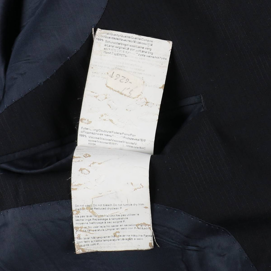 Hugo Boss wool tailored jacket, men's size XL (approx.) wool navy blue type Vintage Second Hand