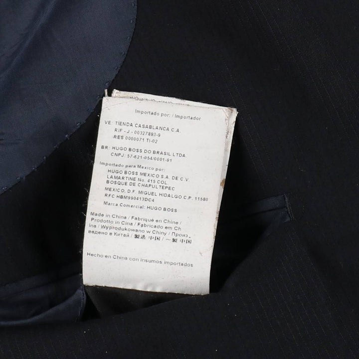 Hugo Boss wool tailored jacket, men's size XL (approx.) wool navy blue type Vintage Second Hand
