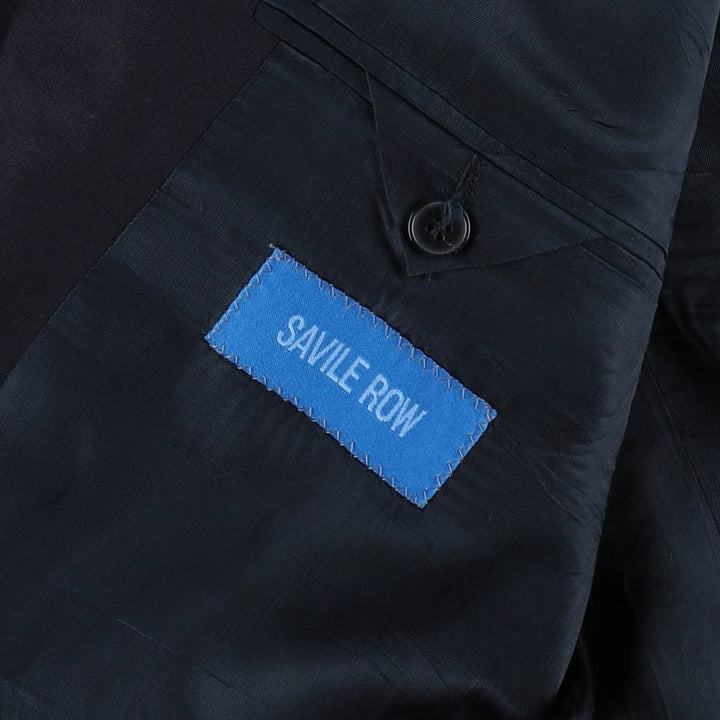Savile Row Plain Blazer Tailored Jacket, Men's Size XL (approx.) wool navy blue type Vintage Second Hand