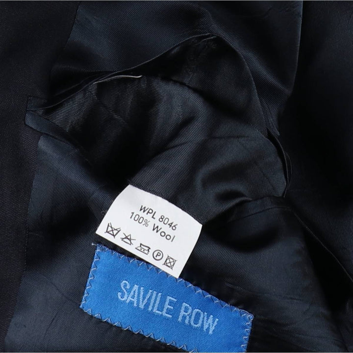 Savile Row Plain Blazer Tailored Jacket, Men's Size XL (approx.) wool navy blue type Vintage Second Hand