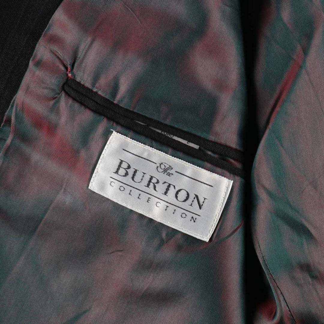 BURTON Peak Lapel Double-Breasted Tailored Jacket, Made in England, Men's Size L (approx.) polyester gray type Vintage Second Hand