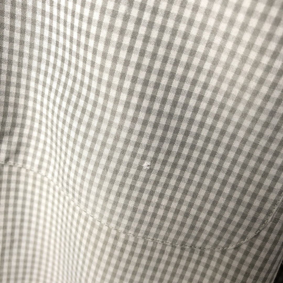 Perry Ellis Gingham Check Short-Sleeve Poly/Rayon Box Shirt, Men's Size L (approx.) Rayon white type Vintage Second Hand