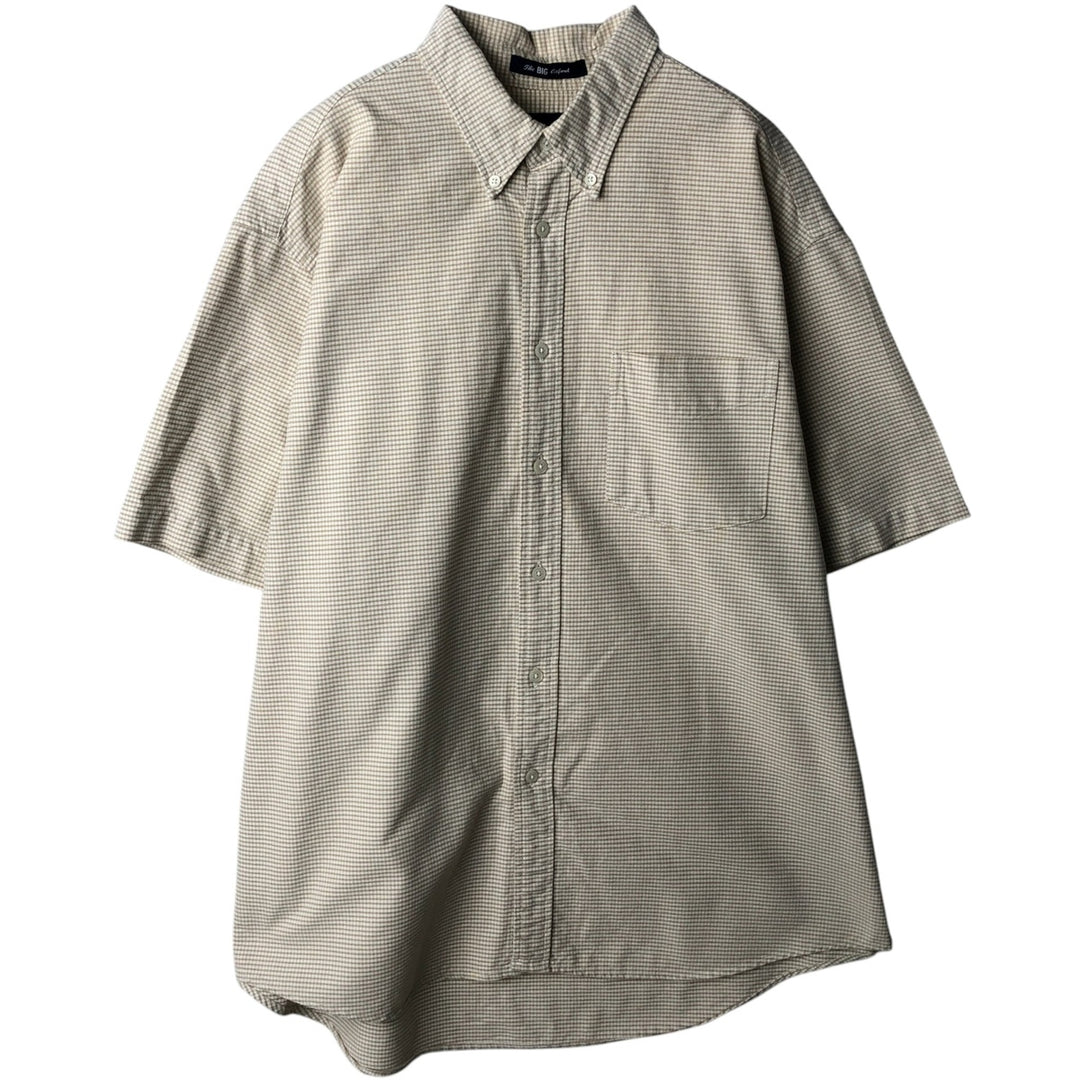 90'S GAP Old Gap Short Sleeve Button Down Check Shirt Men's L Size Vintage cotton white type Vintage Second Hand
